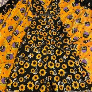 Women’s skull and sunflower shortalls